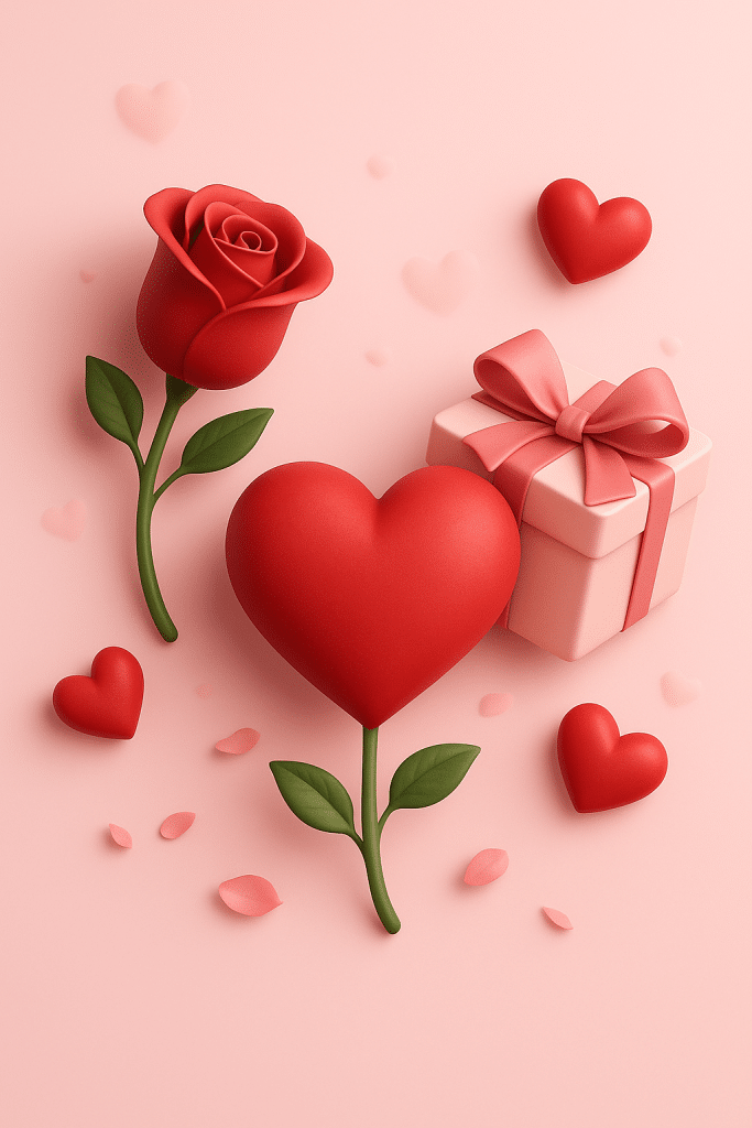 ValentineDay.sg Valentine’s Day Gift Collections — luxury red rose, heart balloon, and ribbon gift box setup for romantic gifting in Singapore